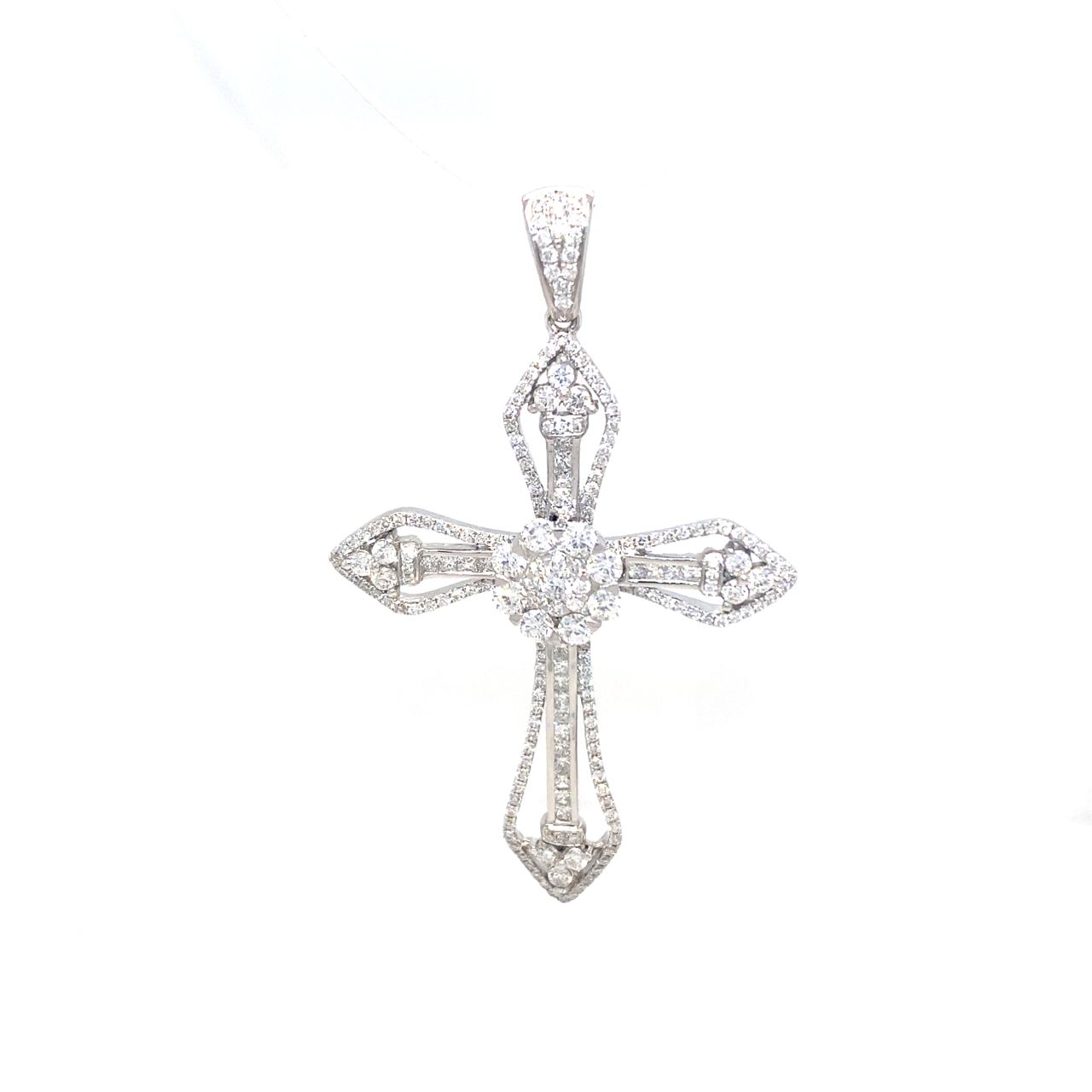 18K White Gold Diamond Pendant