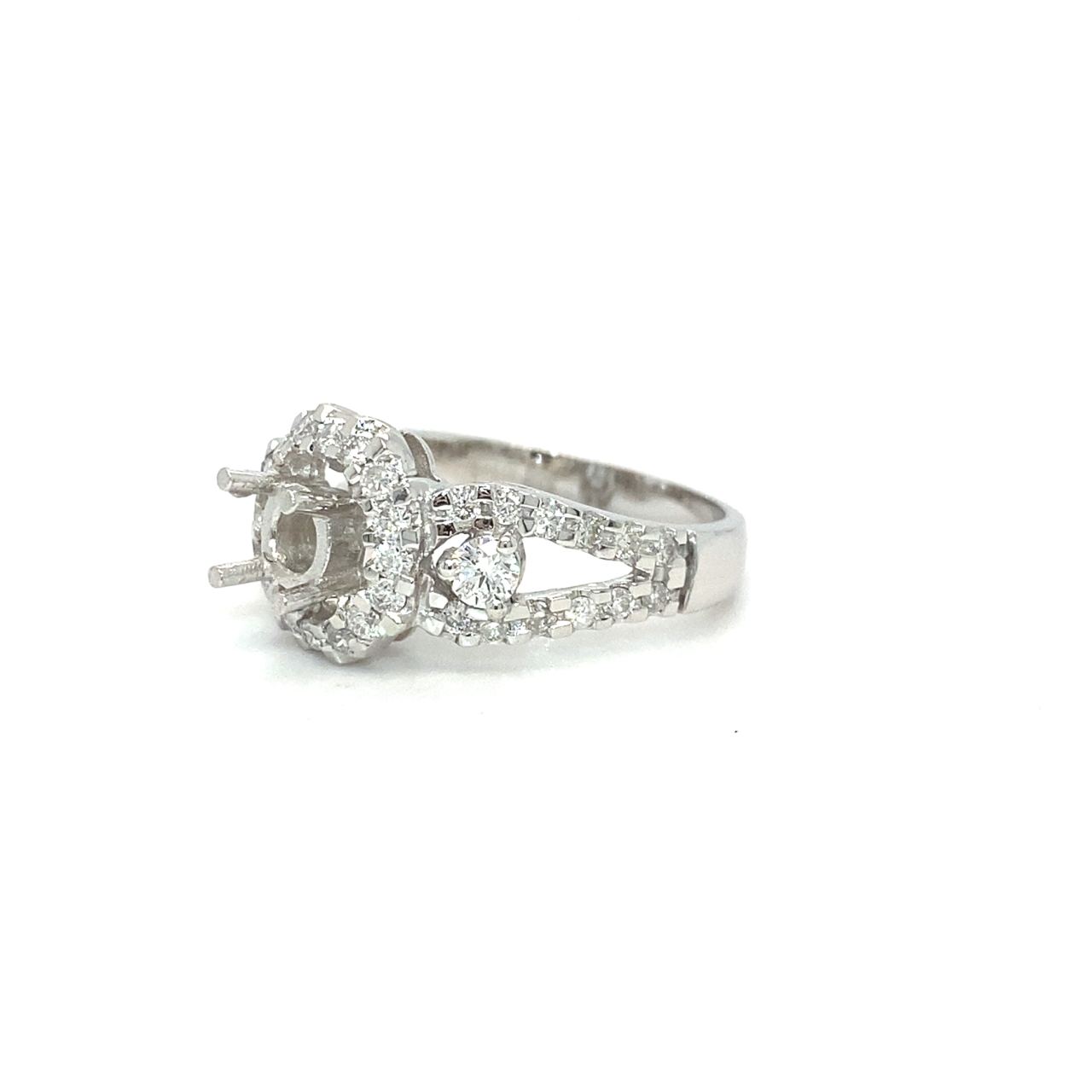 18K White Gold Diamond Ring Mounting