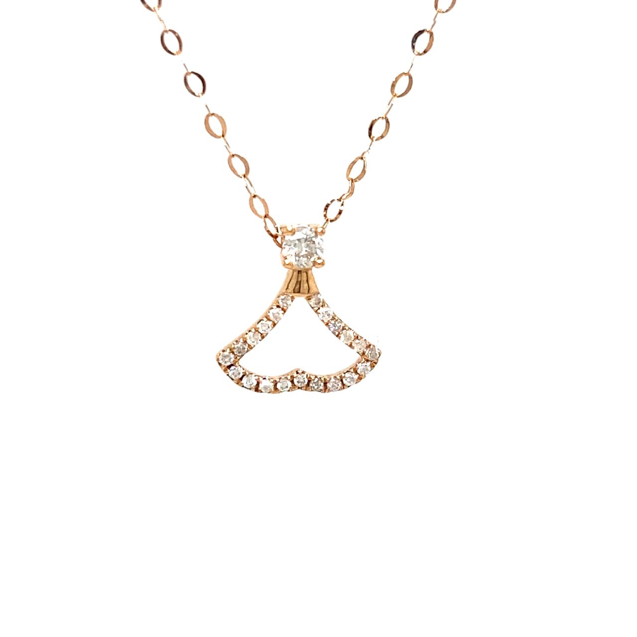 18K Rose Gold Little Mermaid Diamond Necklace