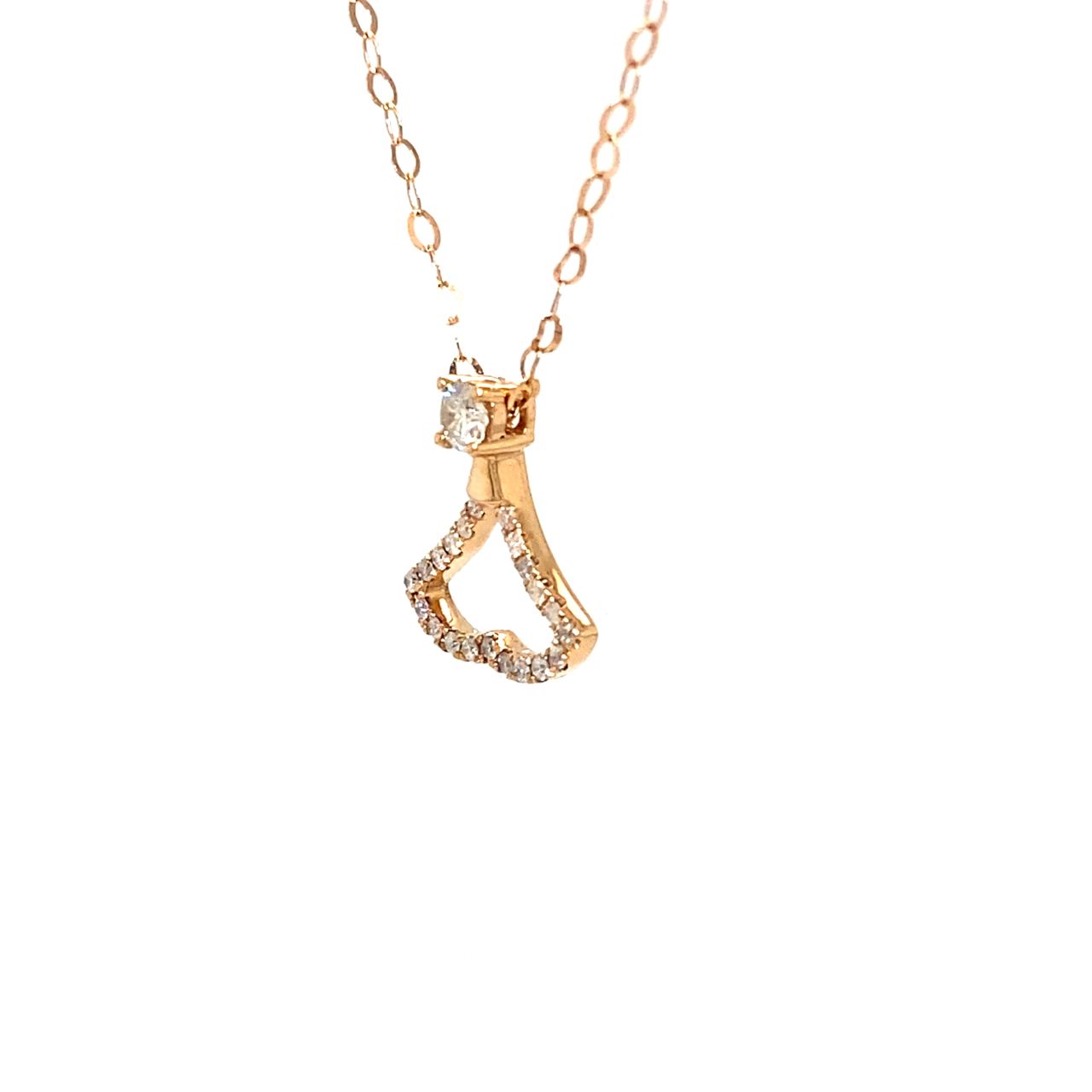 18K Rose Gold Little Mermaid Diamond Necklace