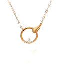 18K Rose Gold Circle Wing Diamond Necklace