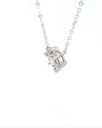 18K White Gold Petite Rundder llusion Setting Diamond Necklace