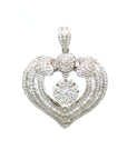 18K White Gold Heart Sharpe Luxe Diamond Pendant