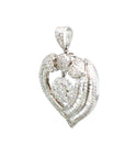 18K White Gold Heart Sharpe Luxe Diamond Pendant