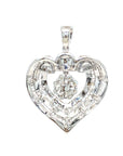 18K White Gold Heart Sharpe Luxe Diamond Pendant