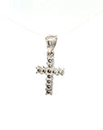 18K White Gold Cross Diamond Pendant