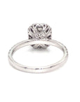 18K White Gold Pie Cut Halo Diamond Ring