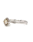 18K White Gold Large Illusion Blade Shoulder Diamond Ring