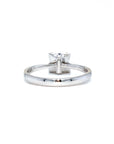 18K White Gold Cushion Illusion Single Pave Side Diamond Ring