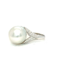 18K White Gold Pearl Ring