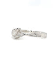 18K White Gold Square Illu  Diamond Ring