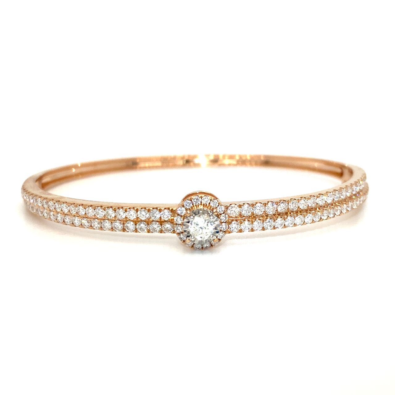 18K Rose Gold Diamond Bangle