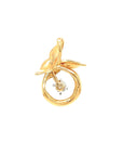 18K Rose Gold Butterfly Round Diamond Charms Pendant