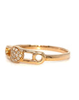 18K Rose Gold Heart Pin Diamond Ring