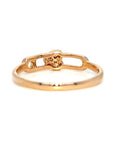 18K Rose Gold Heart Pin Diamond Ring