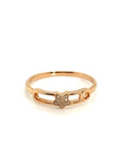 18K Rose Gold Star Pin Diamond Ring