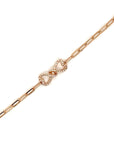 18K Rose Gold Mini Chain Sweet Bow Diamond Bracelet