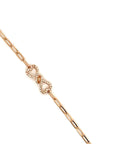 18K Rose Gold Mini Chain Sweet Bow Diamond Bracelet