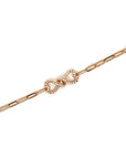 18K Rose Gold Mini Chain Sweet Bow Diamond Bracelet