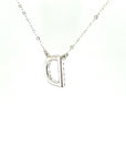 18K White Gold Classic Alphabet D Full Diamond Necklace