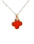 18K Rose Gold Simple Flower Agate Diamond Necklace