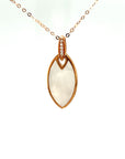 18K Rose Gold Leave Mother Of Pearl  Diamond Necklace