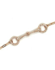 18K Rose Gold Mini Chain Horse Shoe Diamond Bracelet