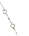 18K White Gold Mini Chain Horse Shoe Diamond Bracelet