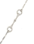 18K White Gold Mini Chain Horse Shoe Diamond Bracelet