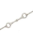 18K White Gold Mini Chain Horse Shoe Diamond Bracelet