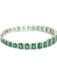 18K White Gold Emerald Diamond Bracelet