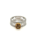 18K White Gold Duo Colour YD Lace Diamond Ring