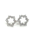 18K White Gold Summer Flower Diamond Earrings