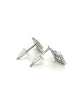 18K White Gold Interlocking Square Diamond Earrings