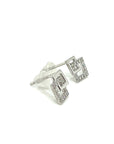 18K White Gold Interlocking Square Diamond Earrings