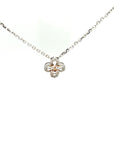 18K White Gold Mini Flower Diamond Necklace