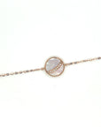 18K Rose Gold Little Plant Mother Of Pearl Diamond Bracelet