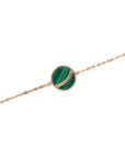 18K Rose Gold Little Plant Green Malachite Diamond Bracelet