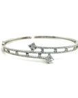 18K White Gold Ever Stars Triple Wish Diamond Bangle