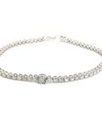 18K White Gold Plain Mini Tennis Diamond Bracelet