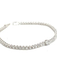 18K White Gold Plain Mini Tennis Diamond Bracelet