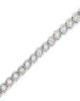 18K White Gold M Triple Prongs Illusion Tennis Diamond Bracelet