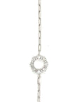 18K White Gold Mini Chain Empty Flower Diamond Bracelet