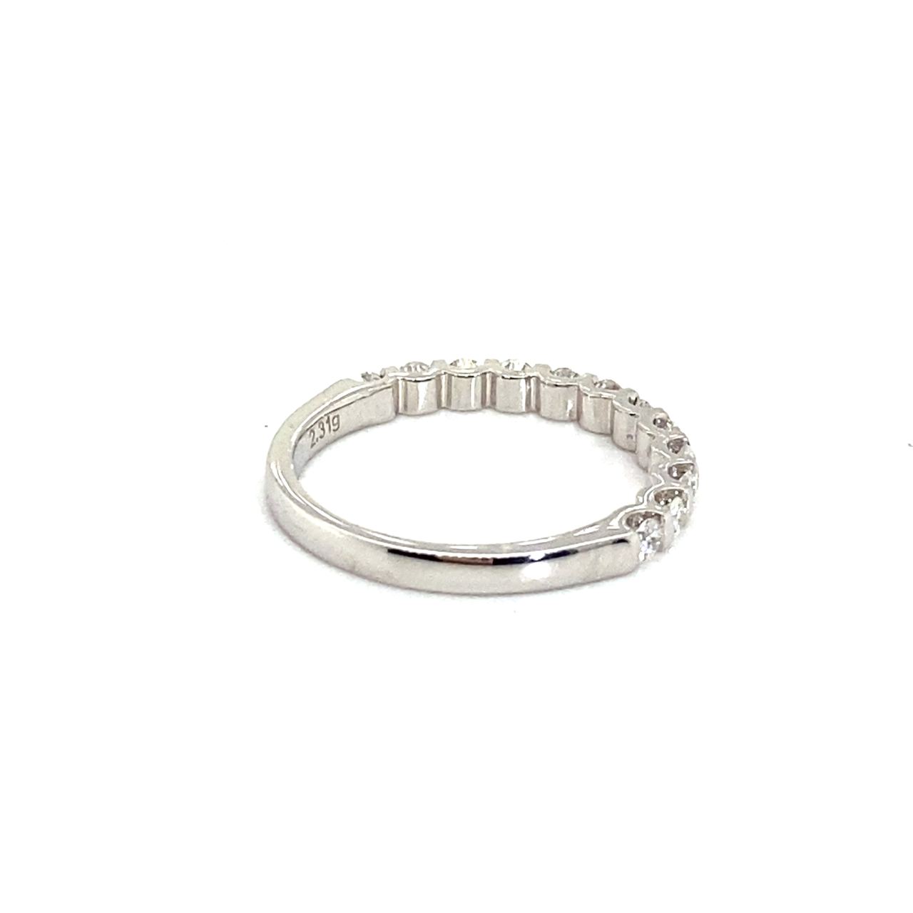 18K White Gold Tension Half Eternity Band  Diamond Ring