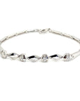 18K White Gold Quarter Block Diamond Bracelet