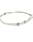 18K White Gold Quarter Block Diamond Bracelet