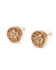 18K Rose Gold Baby Mini Cover Mother Of Pearl Earrings