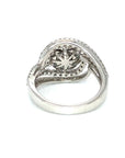 18K White Gold Lotus Top Roundabout Diamond Ring