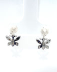 18K White Gold Swing Short Butterfly Diamond Earrings