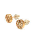 18K Rose Gold Baby Mini In Love Mother Of Pearl Diamond Earrings